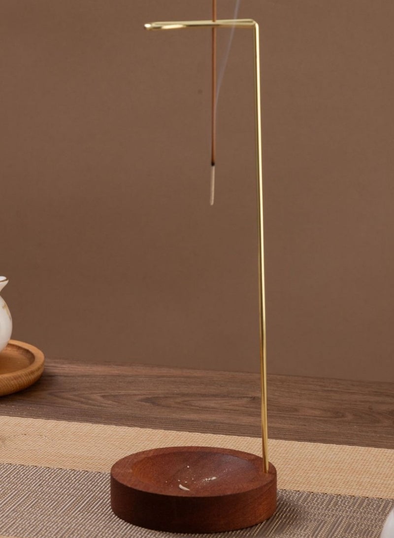 Incense Holder, Multi-Purpose Design Wooden Incense Burner ash Catcher with Brass Incense Stick Holder for Home Decor Yoga Spa Madiation - Image 3