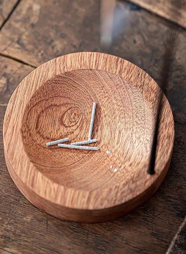 Incense Holder, Multi-Purpose Design Wooden Incense Burner ash Catcher with Brass Incense Stick Holder for Home Decor Yoga Spa Madiation - Image 4