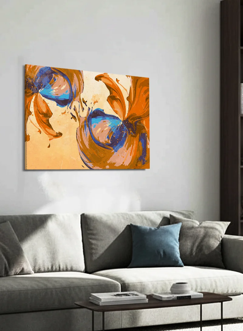 LOWHA Canvas Wall Art Stretched Over Wooden Frame with Abstract Design