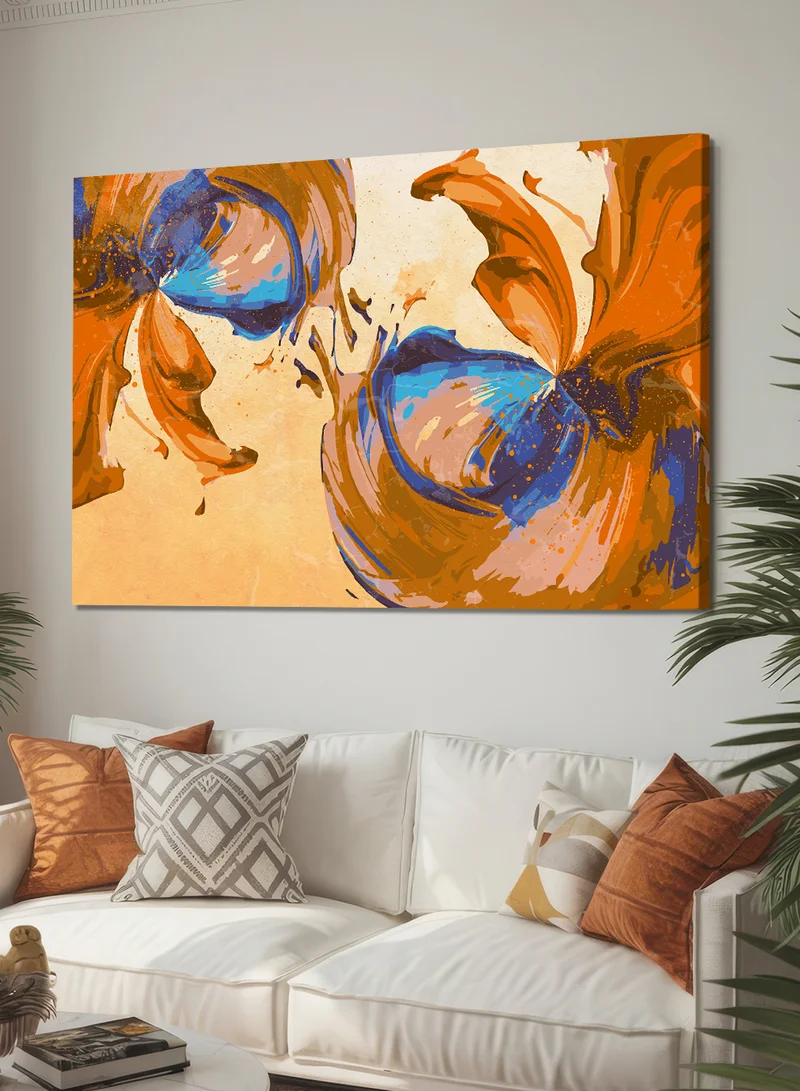 LOWHA Canvas Wall Art Stretched Over Wooden Frame with Abstract Design