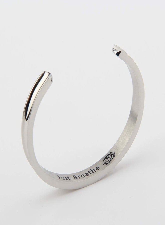 WUSUANED Breathe Hair Tie Deep Grooved Cuff Bracelet Lotus Flower Yoga Sign Jewelry Gift for Women - Image 5