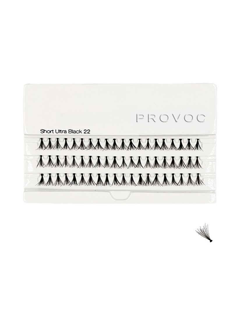 PROVOC Artificial Lashes FLARE 22 Short Ultra Black