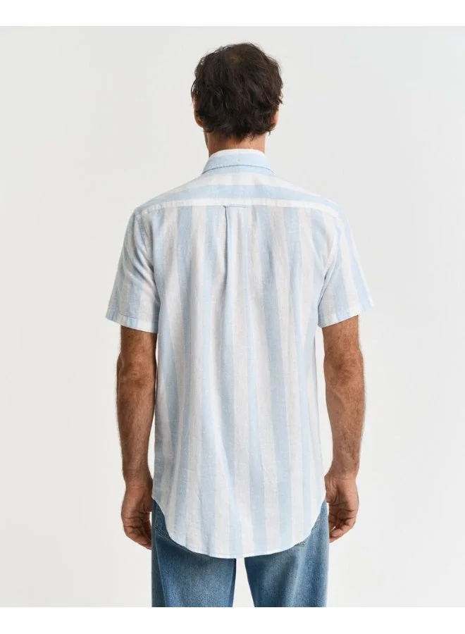GANT  Gant Regular Cotton Linen Stripe Ss Shirt for Men | Best Price UAE