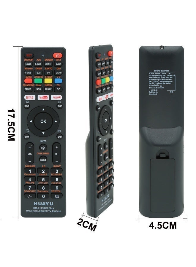 Huayu Universal Remote Control Compatible with All Brand LCD, LED, HDTV, Philips, Samsung, Sony, LG, Sharp, TCL, Smart TV Easy Setup - Image 3