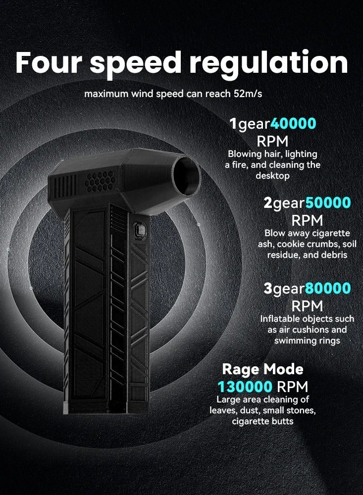 AROAQ Violent Fan, Ducted Turbine Blowing Fan, Handheld Violent Turbine Fan, High-Speed Motor, Vibration-Free, Same Style - Image 5