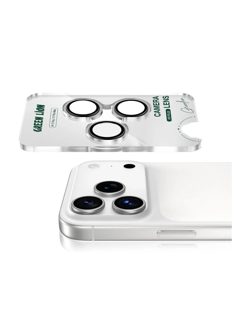 GREEN LION iPhone 17 Pro/17 Pro Max HD Plus Camera Lens/ Ultra-Clear Lenses/ 9H Durable Glass/ Anti-Fingerprint/ Shatter Protection/ Water Resistant/ HD Clarity - Silver Titanium - Image 2