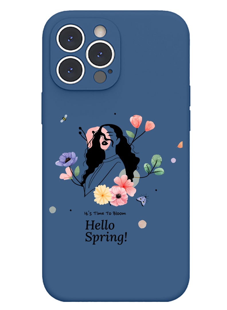 Theodor Protective Slim Fit Case Liquid Silicone Cover with Full Body Protection Anti-Scratch Shockproof Case For iPhone 13 Pro Blue  - Hells angels copy - Image 1
