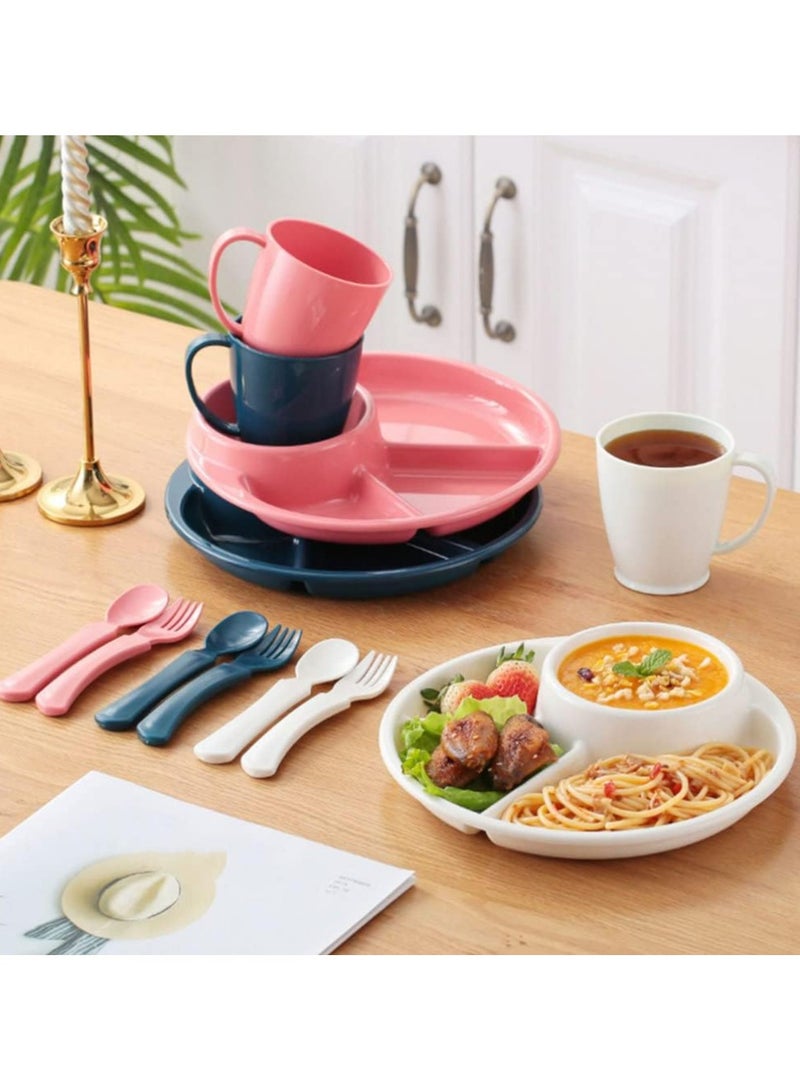 أوزيغالور طبق مقسم قابل لإعادة الاستخدام - طبق تحكم في الحصص للمطابخ والمطاعم، طبق سلطة عميق، متين وصديق للبيئة (أبيض)  - Image 2