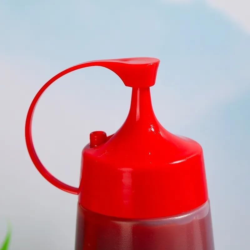 MaruHub Plastic Squeeze Bottle with Hook Top, Clear Plastic Sauce Bottle, BPA-Free Ketchup Bottle, Condiment Dispenser Mustard Sauce Bottle, Food Liquid Seasoning Container, Reusable Ketchup Bottle (400 ml) - Image 3