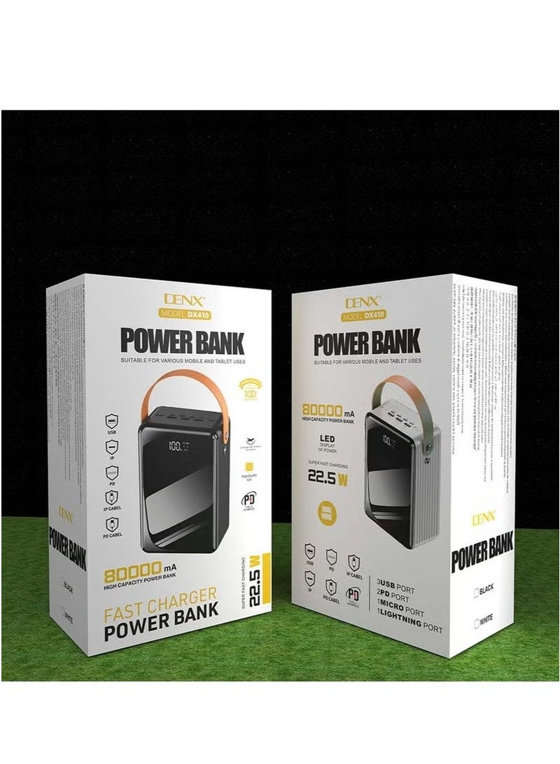 Denx DENX 80000 mAh Large Capacity Power Bank DX410 - Black  - Image 2