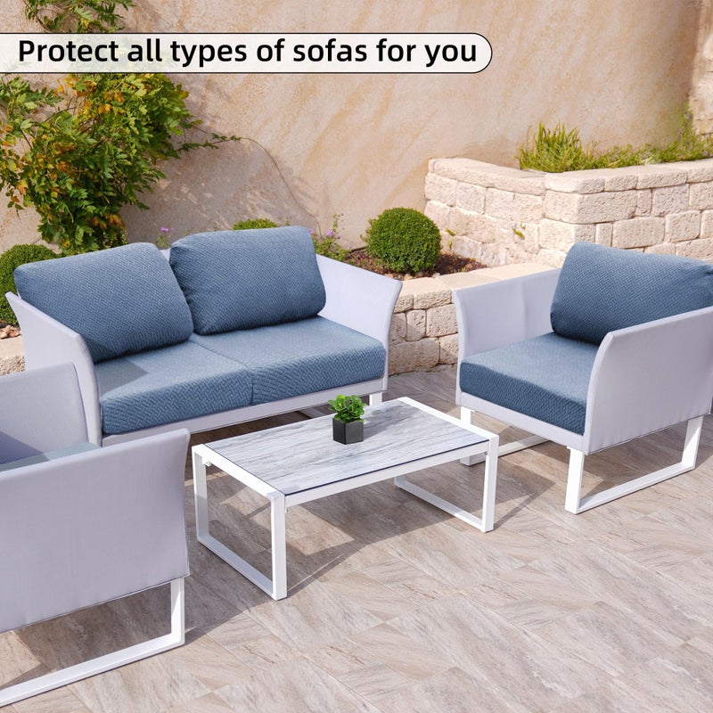 SUKAIKEQA Outdoor Cushion Covers Set,8PCS Waterproof Patio Furniture Couch Seat Slipcovers, Replacement for Sofa Sectional Chair(Coverï¼ŒOnly) - Image 4