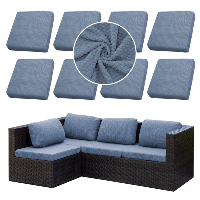 SUKAIKEQA Outdoor Cushion Covers Set,8PCS Waterproof Patio Furniture Couch Seat Slipcovers, Replacement for Sofa Sectional Chair(Coverï¼ŒOnly) - Image 1