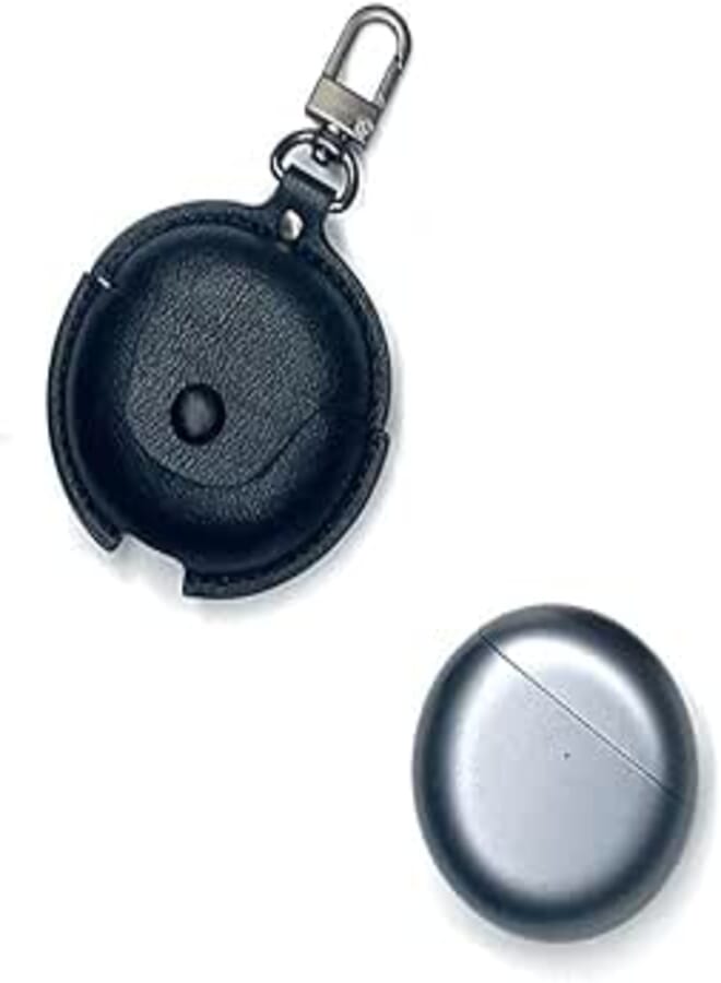 Next store Shockproof Leather Case Cover with Metal Key Holder Compatible with Honor FreeBuds 4 (Black)