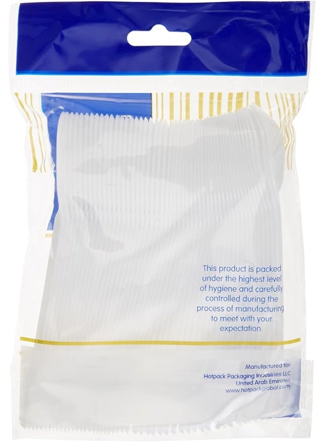 هوت باك ملعقة شاي بلاستيكية للاستخدام مرة واحدة، بيضاء - 50 قطعة  - Image 2