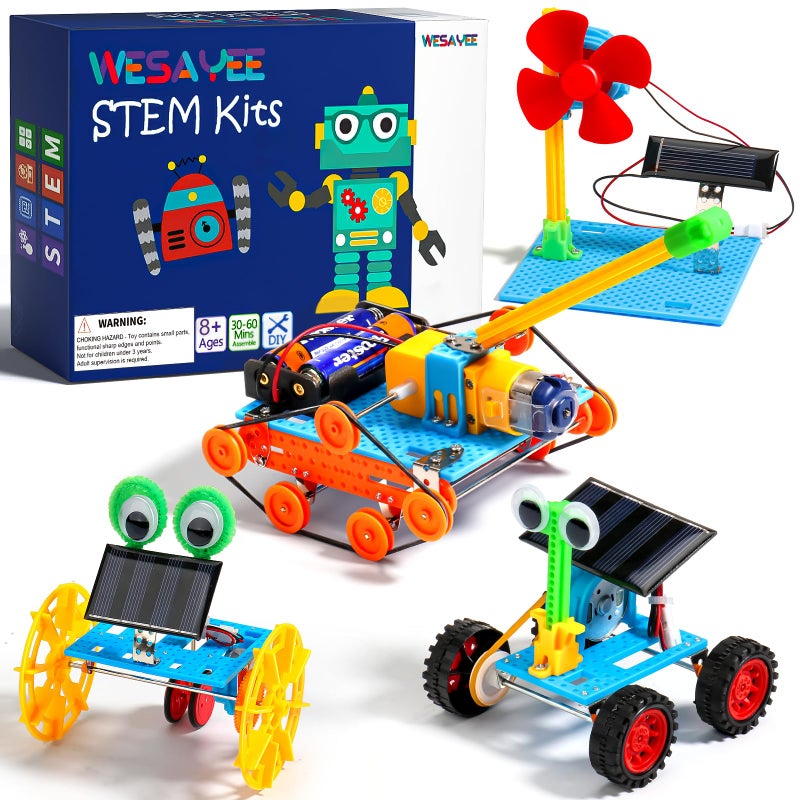 WESAYEE أطقم STEM للحرف للأطفال أعمار 8-10 مجموعة روبوت شمسية ألعاب بناء STEM للأعمار 8-13 تجارب علمية هندسية للأطفال أعمار 8-12 فنون وحرف روبوتية للأولاد والبنات هدايا 8 9 10 12-14 - Image 3
