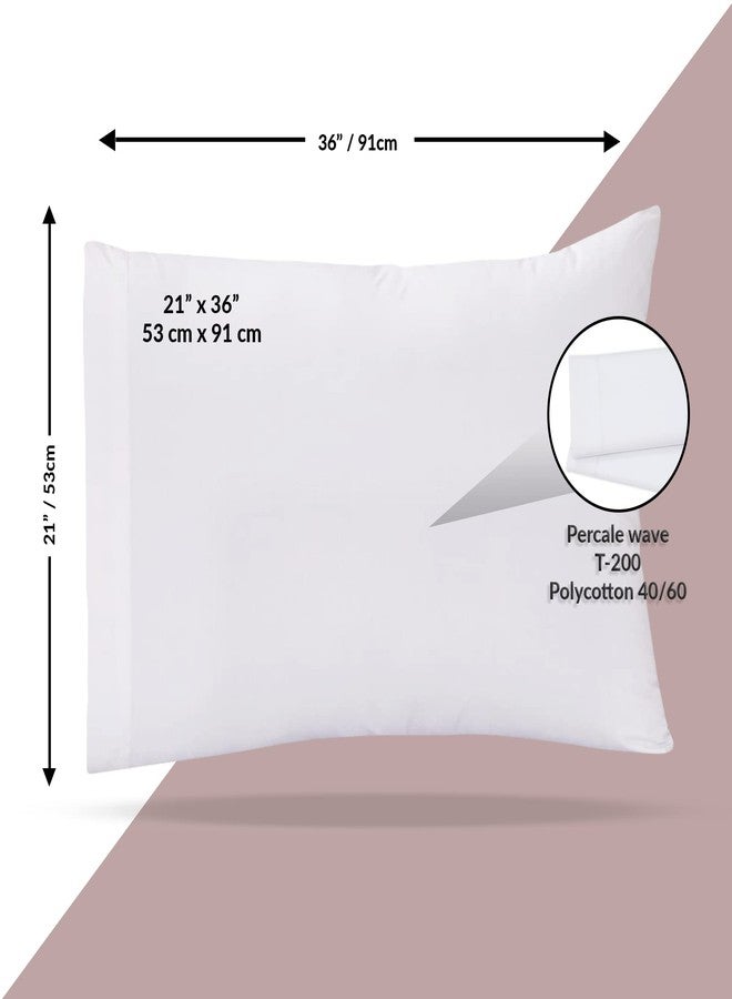GOLD TEXTILES Bulk Pack of 12 Polycotton Standard Size Pillowcases, White T200-21"x32" (Fits up-to 20" X 28" Pillow)- Ideal for use in Hotels,Hospitals, School Projects and More (12, Standard) - Image 4
