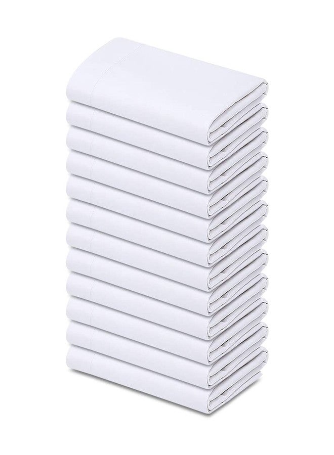 GOLD TEXTILES Bulk Pack of 12 Polycotton Standard Size Pillowcases, White T200-21"x32" (Fits up-to 20" X 28" Pillow)- Ideal for use in Hotels,Hospitals, School Projects and More (12, Standard) - Image 1