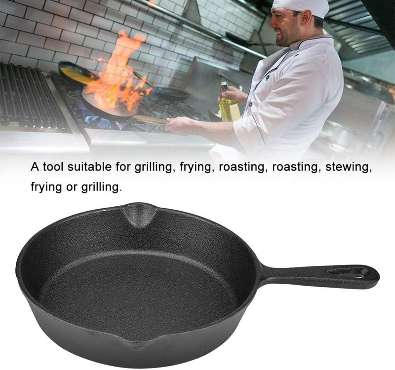 HEEPDD Cast Iron Skillet Frying Pan, PreSeasoned NonStick Cooking Tool, Even Heating, Perfect for Grilling and Baking, 6.3-Inch and 7.9-Inch Sizes Kitchen Appliances (20cm) - Image 2