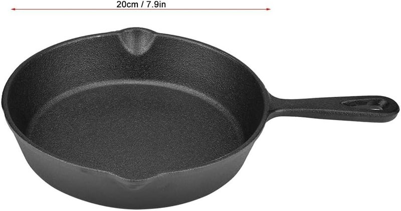 HEEPDD Cast Iron Skillet Frying Pan, PreSeasoned NonStick Cooking Tool, Even Heating, Perfect for Grilling and Baking, 6.3-Inch and 7.9-Inch Sizes Kitchen Appliances (20cm) - Image 4