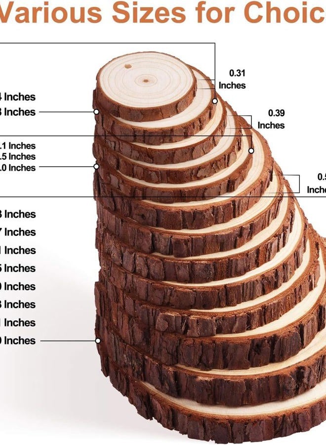 Fuyit Natural Wood Slices 30 Pcs 2.4-2.8 Inches Craft Wood Kit Unfinished Predrilled with Hole Wooden Circles Tree Slices for Arts and Crafts Christmas Ornaments DIY Crafts - Image 4