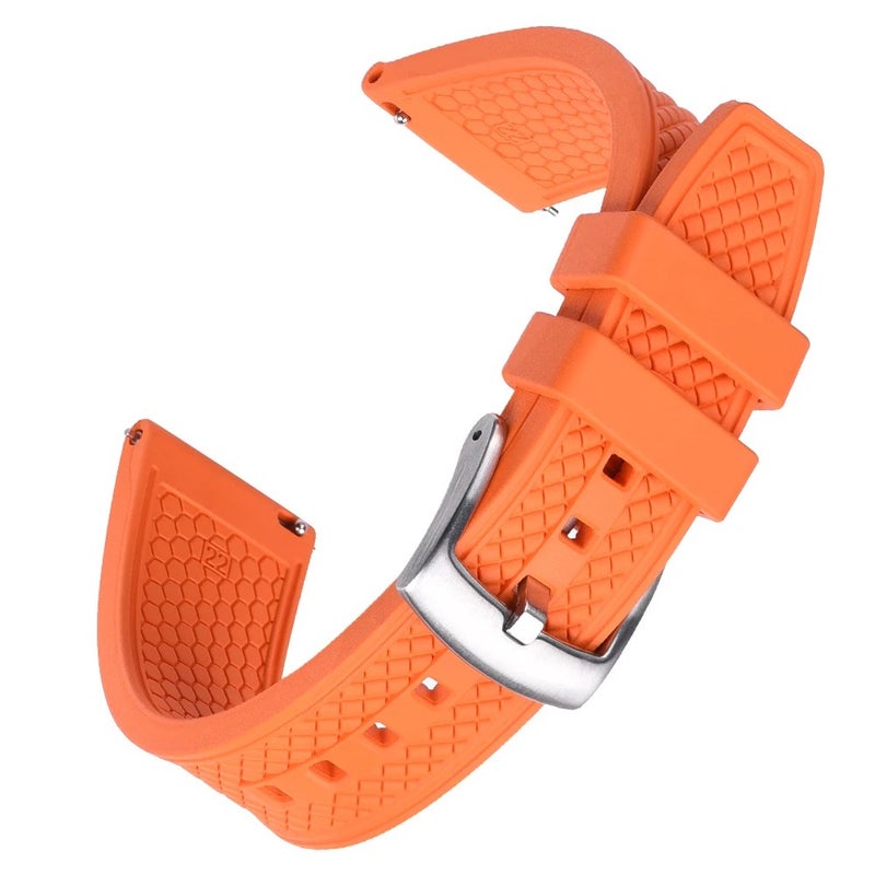 Bluejw JUELONG 18mm 20mm 21mm 22mm Sport Waterproof FKM Rubber Watch Band – Quick Release Replacement Strap for Watches - Image 5