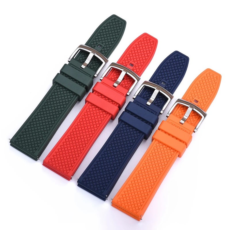 Bluejw JUELONG 18mm 20mm 21mm 22mm Sport Waterproof FKM Rubber Watch Band – Quick Release Replacement Strap for Watches - Image 2