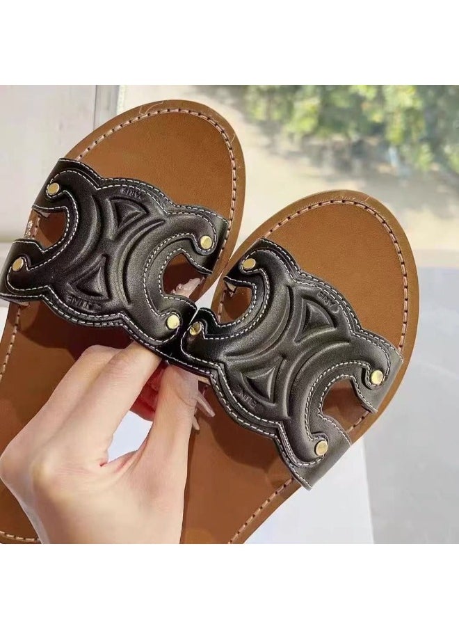 Rup Art - Leather Flip Flop For Women Stylish, Affordable, Daily Wear Ladies Slip On Elegant Slipper Made Of PU Leather - Image 1