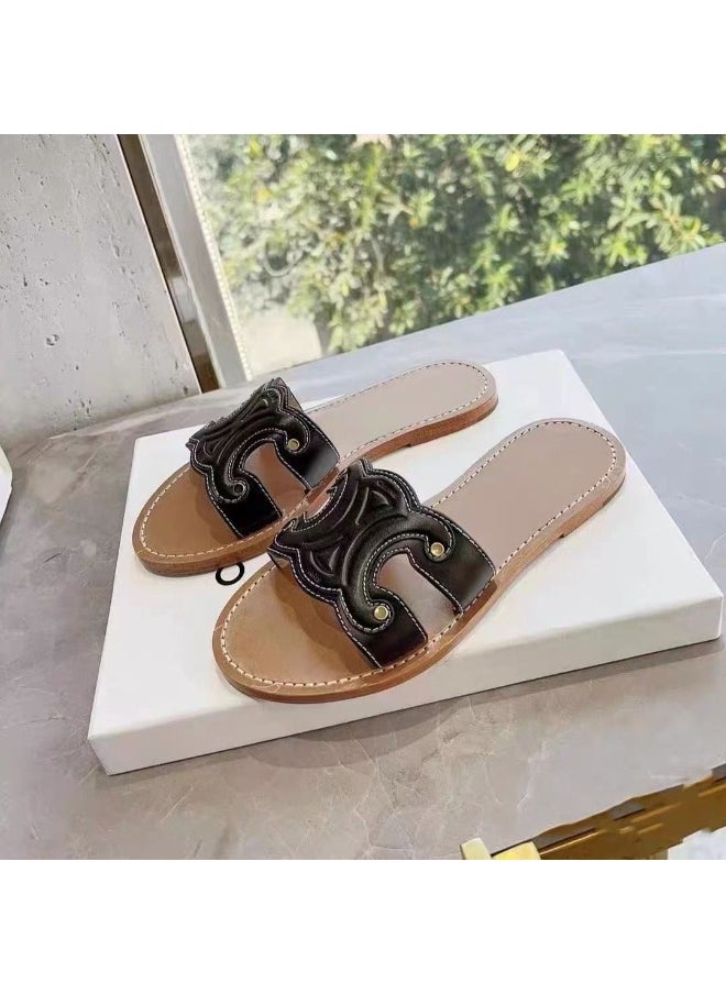 Rup Art - Leather Flip Flop For Women Stylish, Affordable, Daily Wear Ladies Slip On Elegant Slipper Made Of PU Leather - Image 1
