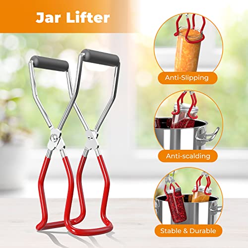 Pisol Canning Supplies Starter Kit, 7 Piece Canning Tools Set with Stainless Steel Rack, Wide Mouth Funnel, Kitchen Tongs, Jar Lifter, Magnetic Lid Lifter, jar Wrench, Bubble Popper - Image 4