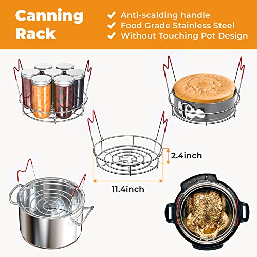 Pisol Canning Supplies Starter Kit, 7 Piece Canning Tools Set with Stainless Steel Rack, Wide Mouth Funnel, Kitchen Tongs, Jar Lifter, Magnetic Lid Lifter, jar Wrench, Bubble Popper - Image 3
