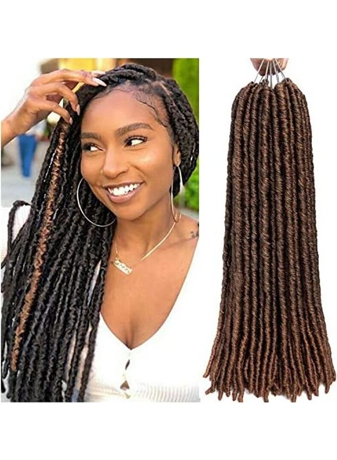 NIBEMINENT 6-Piece Dreadlock Hair Braiding Set Brown 18inch