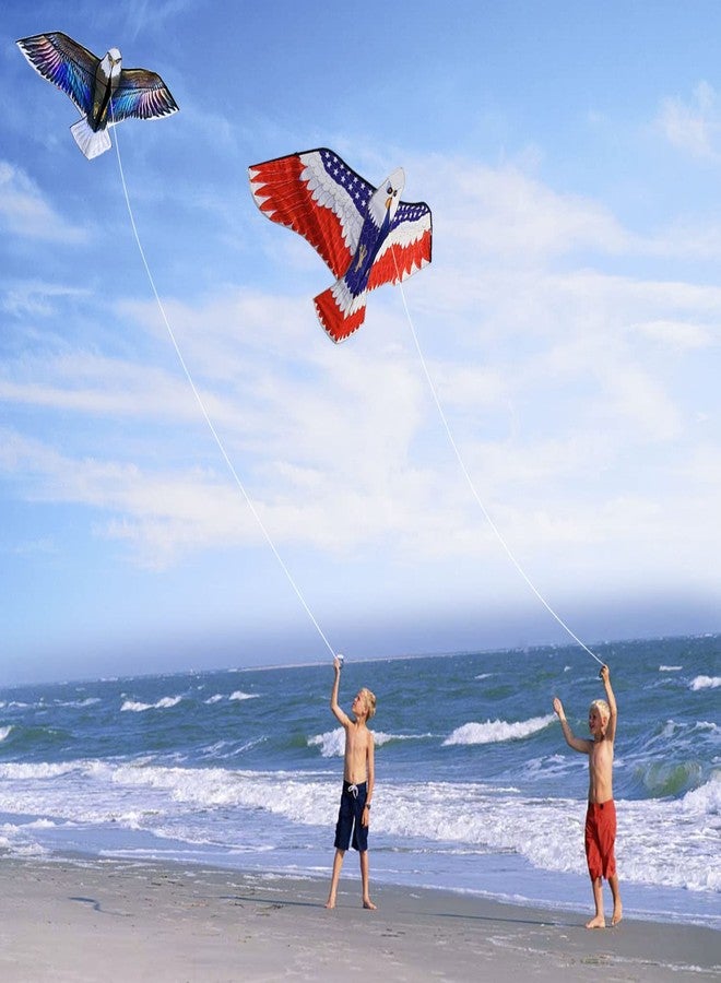 HONBO Huge Patriotic Eagle Kites for Adults and Kids,Easy to Fly for Beach Trip, Outdoor Activities-Wingspan 73”-200ft Line with Swivel-Bonus Durable Polyester Bag - Image 5