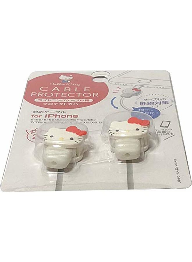 Friend Sanrio Hello Kitty Cable Protector Cell Phones Accessories 2pcs Set for iPhone (Lightning Cable) - Image 2