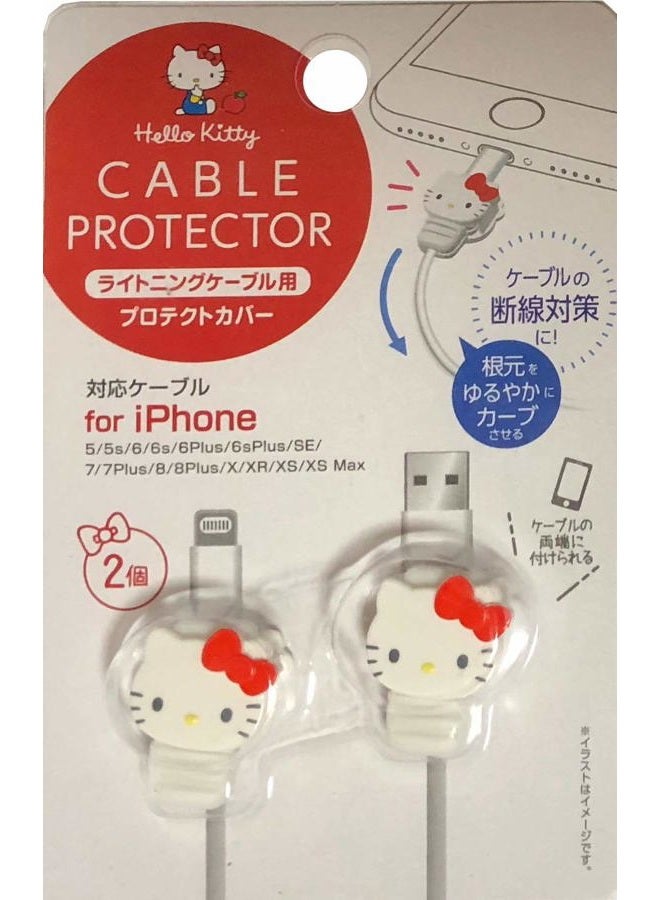 Friend Sanrio Hello Kitty Cable Protector Cell Phones Accessories 2pcs Set for iPhone (Lightning Cable) - Image 1