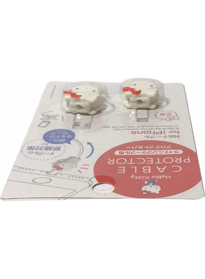 Friend Sanrio Hello Kitty Cable Protector Cell Phones Accessories 2pcs Set for iPhone (Lightning Cable) - Image 4