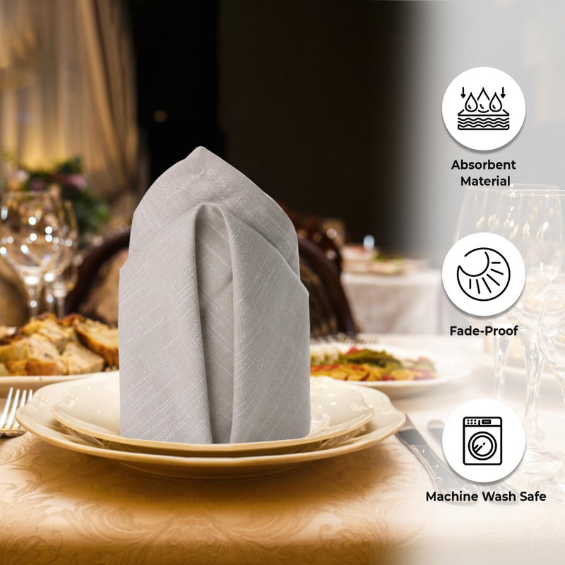 فيلا الحضرية Urban Villa Harvest Dinner Napkins (20x20 in) مجموعة من 6 100 ٪ من بيج شامبراي سقوط مناديل القماش الجودة على المناديل القماشية ذات الحجم الحجم لفضل إعطاء جودة فندق ناعمة ناعمة  - Image 4