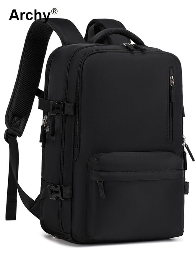 Archy High Capacity Business Travel Backpack with Smart Storage for Short Trips Expandable Luggage Bag Dry and Wet Separation Scientific Storage Business Computer Bag Simple Solid Color Design Independent Shoe Storage - Image 2