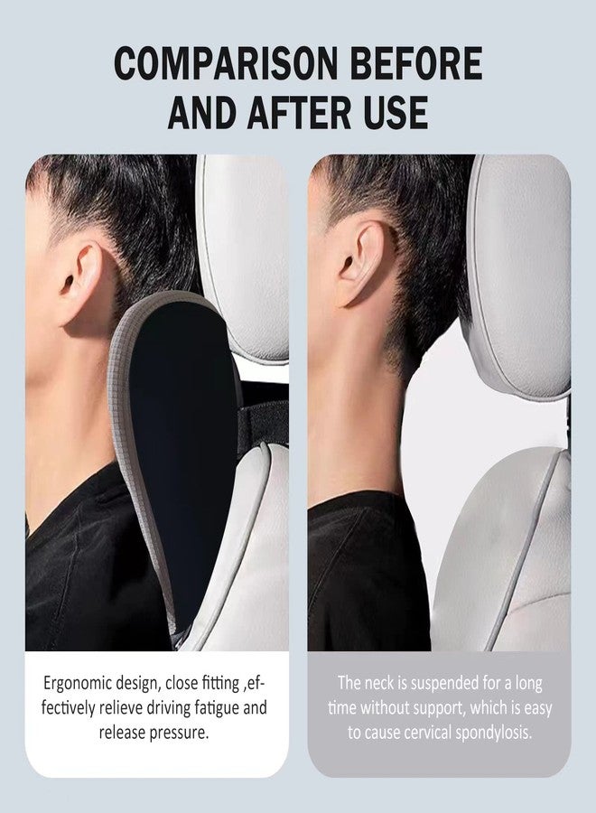 SPRFUFLY Ultra Soft Car Headrest Pillow, Car Pillow for Driving with Adjustable Strap, 100% Memory Foam Neck Cushion, Breathable Removable Cover & Ergonomic Design - Car Neck Pillow(Moonlight-Silver, 1PC) - Image 5