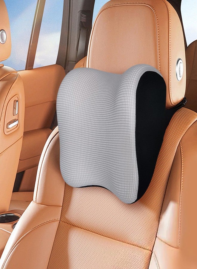 SPRFUFLY Ultra Soft Car Headrest Pillow, Car Pillow for Driving with Adjustable Strap, 100% Memory Foam Neck Cushion, Breathable Removable Cover & Ergonomic Design - Car Neck Pillow(Moonlight-Silver, 1PC) - Image 1
