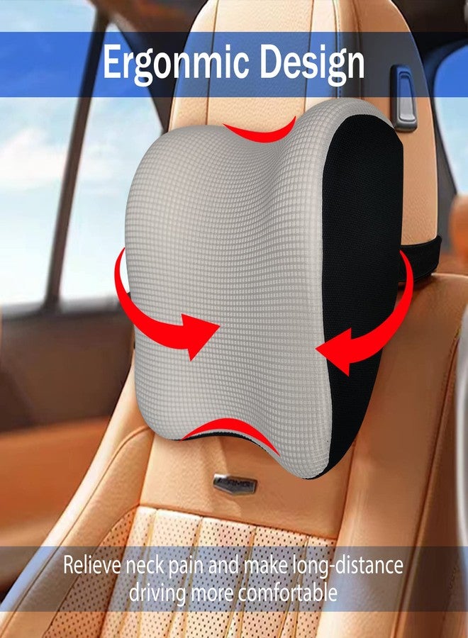 SPRFUFLY Ultra Soft Car Headrest Pillow, Car Pillow for Driving with Adjustable Strap, 100% Memory Foam Neck Cushion, Breathable Removable Cover & Ergonomic Design - Car Neck Pillow(Moonlight-Silver, 1PC) - Image 4