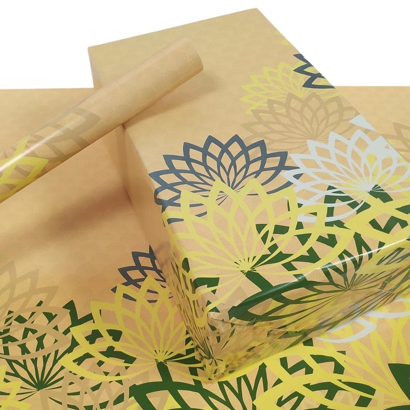 eVincE - thoughtful PRESENTations eVincE Birthday Gift Wrapping Paper with Pretty Lotus Pattern | Set of 25 Sheets, 70 x 50 cms Large Wrap | For Diwali Xmas Wedding Anniversary Rakhi and All Occasion |  - Image 4