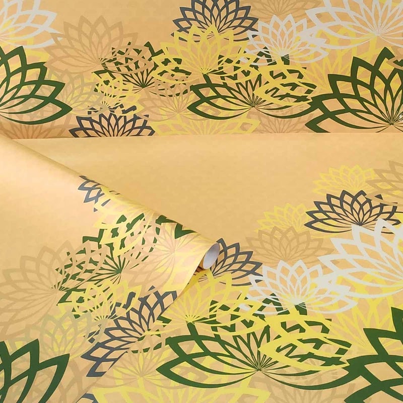 eVincE - thoughtful PRESENTations eVincE Birthday Gift Wrapping Paper with Pretty Lotus Pattern | Set of 25 Sheets, 70 x 50 cms Large Wrap | For Diwali Xmas Wedding Anniversary Rakhi and All Occasion |  - Image 3