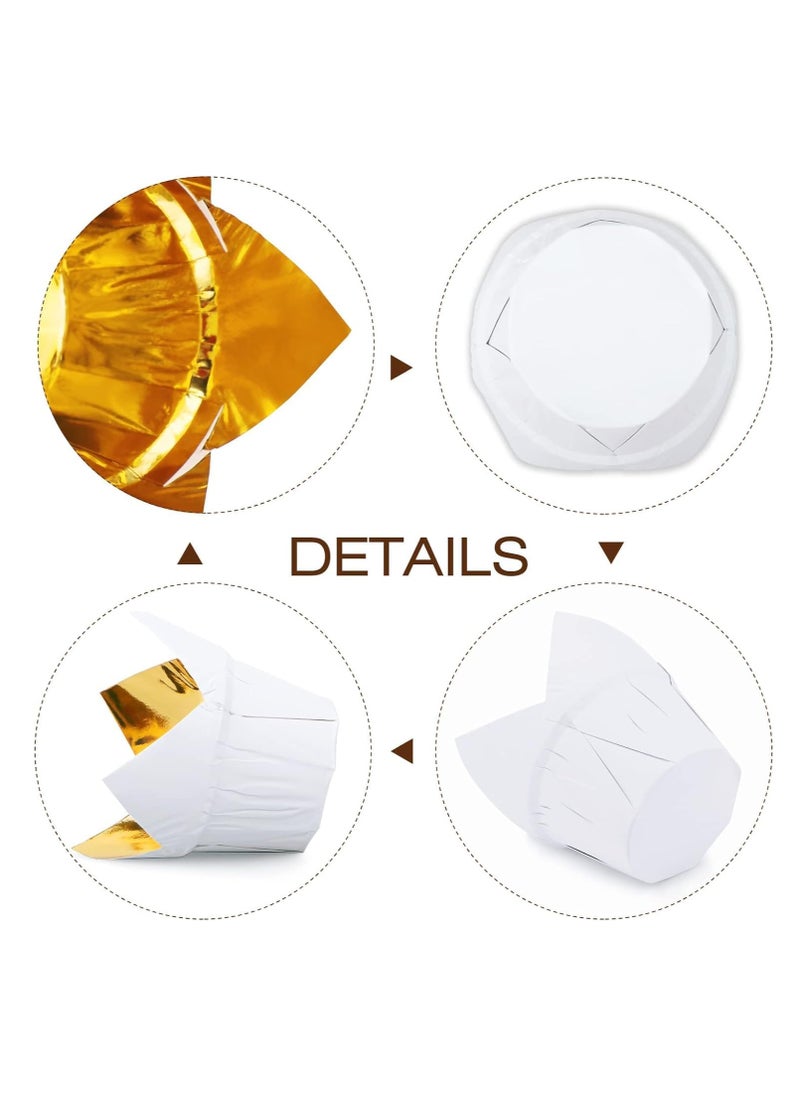 Tulip Baking Cups, 50Pcs Disposable Ramekins Aluminum Foil Cupcake Wrappers, Dessert Cups Creme Brulee Containers Muffin Liners for Wedding, Birthday, Parties