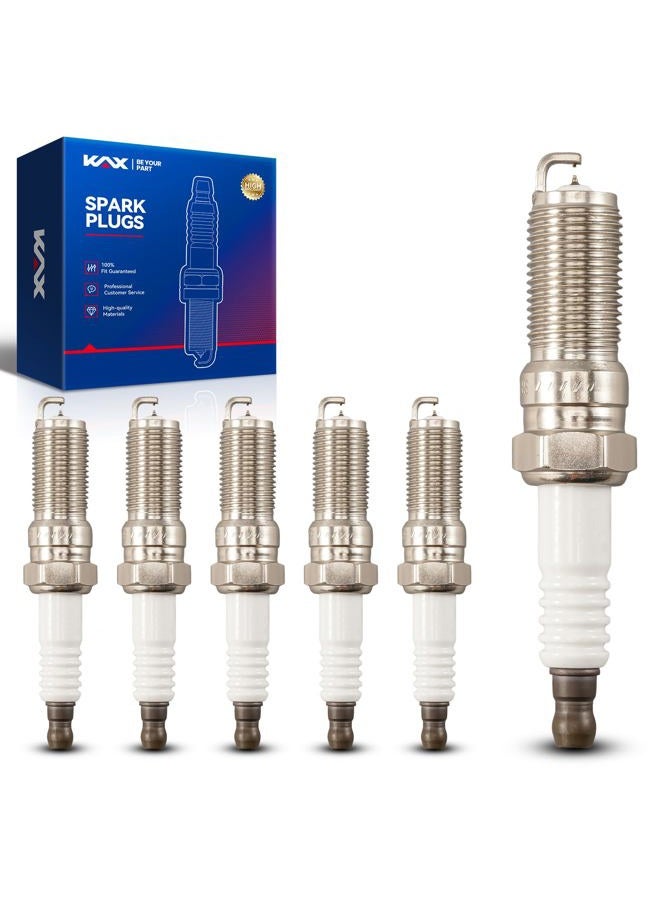 KAX 5019 LTR5GP Spark Plug, Double Iridium Spark Plugs 6 Pack Fit for Silverado 1500,Equinox,3,Sierra 1500,Malibu,Terrain,Fusion,Cobalt,Escape,Trailblazer,Tahoe,Suburban,Yukon,Envoy,6,HHR,Edge,MKZ,G6 - Image 1