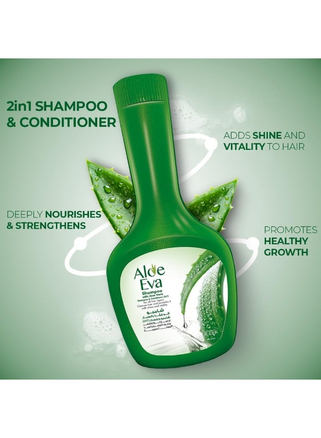 Eva Aloe Eva 2 in 1 Shampoo & Conditioner with Aloe Vera - 320 gm - Image 3