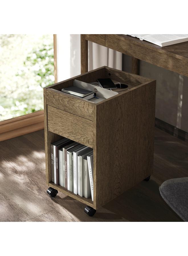 Zaboon Drawer unit on castors, brown stained oak veneer, 35x60 cm - Image 5