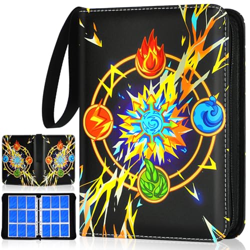 Minkeytal Card Binder for Cards 9Pocket Trading Card Binder with 50 Removable Sleeves Fits 900 Cards Great Creative Design Card Collection Binder Album Gift for Boys Girls Aged 4 to 16 900 Pockets - Image 1