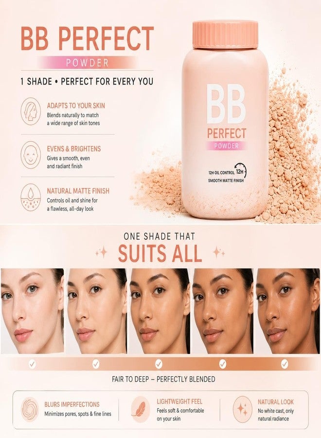 Chameli BB Perfect Powder | 12H Oil Control Face Compact Powder for Women | Smooth Matte Finish | Lightweight Long Lasting Makeup Setting Powder | Flawless Natural Look | Daily Use Beauty Powder | 50g - Image 4
