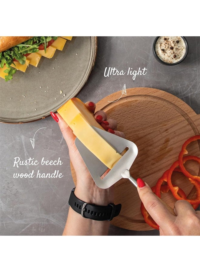 DUNISO Stainless Steel Cheese Slicer Handheld, Multi-Functional Cutter for Cheese, Pancakes, Cakes and Pizzas, Dishwasher Safe Durable Tool for Kitchen - Image 2