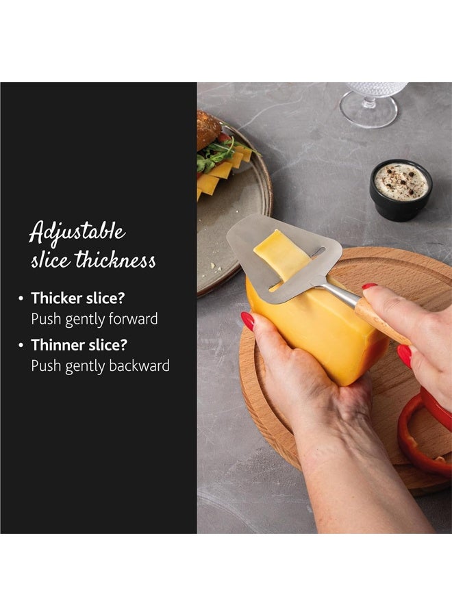 DUNISO Stainless Steel Cheese Slicer Handheld, Multi-Functional Cutter for Cheese, Pancakes, Cakes and Pizzas, Dishwasher Safe Durable Tool for Kitchen - Image 5